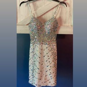 Sparkly short spaghetti strap dress
